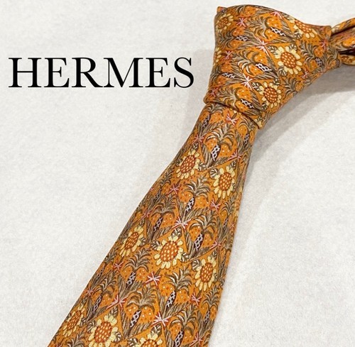 Hermes neck tie silk orange - neck,