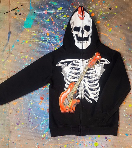 Punk rock skeleton flaming - punk,