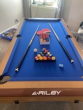 Riley 6ft 3-in-1 Rolling/Lay Flat Folding Pool Snooker and Table Tennis Table