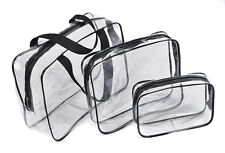 3 pcs Clear Transparent Bag Toiletry Waterproof Cosmetic organizer Beach Travel