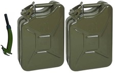 2 x 10L Litre Metal Jerry Can