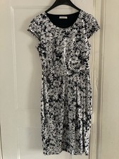 Kaliko Women's Floral Dress IVORY NAVY  UK 12