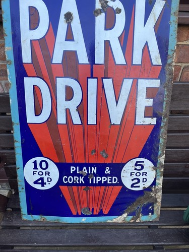 Large vintage enamel - large, park