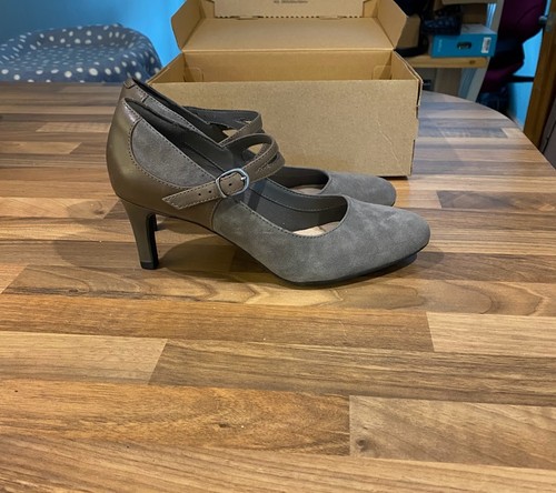 Clarks grey suede and leather - suede,
