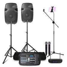 Professional Karaoke Setup with Wireless Microphones and Tablet Stand - PSS302