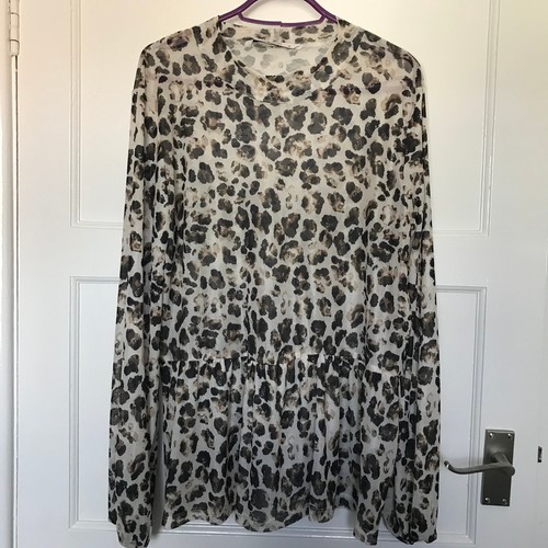 Animal print sheer top uk - sheer,