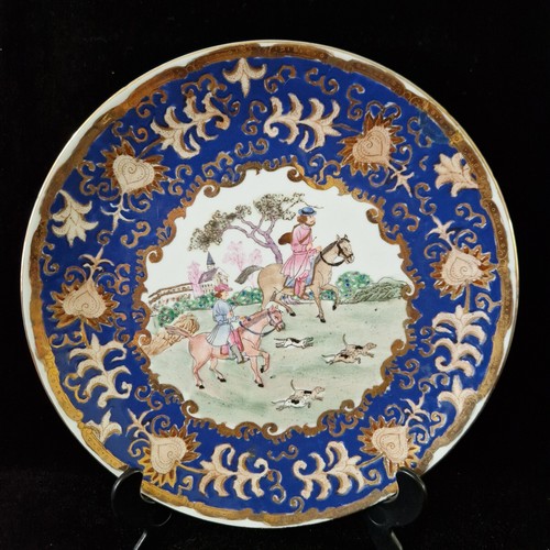 Vintage hand painted blue - hand, &