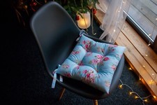 Square Chair Cushion with Ties