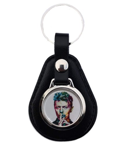 David bowie leather keyring - david,