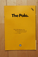 The Polo from Volkswagen 1983 Dealership Sales Brochure. Cars, Literature
