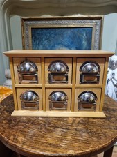 Vintage Wooden Spice Drawers Apothecary Cabinet 6 Drawers Kitchen Storage Rustic