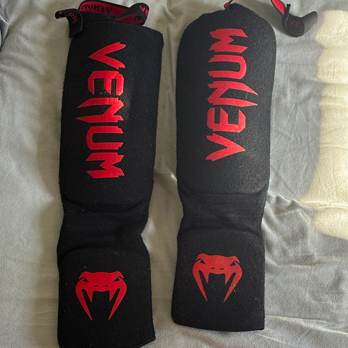 Venum shin guards black red - venum,