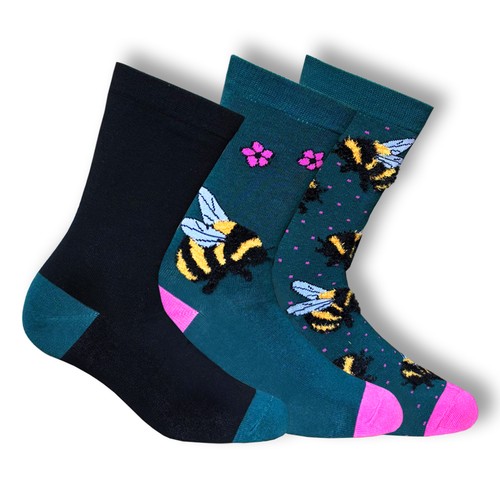 Women fun bumblebee socks - bumblebee,