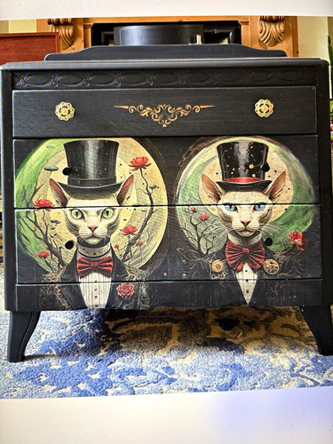 Hand painted black drawer - hand,