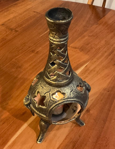 Vintage cast iron chiminea - iron,