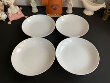 4 x DEBENHAMS White Porcelain Pasta Cereal Soup Bowls 21cm Diameter VGC