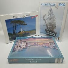 Bundle x3, Jigsaw Puzzles, 1000 Piece, Scenery Photos - Ship, Venice, Lighthouse