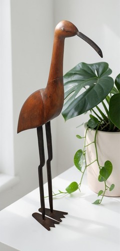 Vintage wooden crane bird - crane,