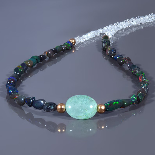 Natural black opal herkimer - natural,