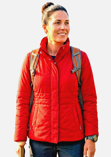 Red quilted jacket women size - jacket,
