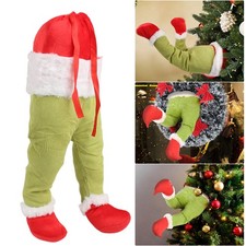 ^Christmas Tree Grinch Elf Christmas Legs Xmas Thief Toy Doll Tree Wreath Decor