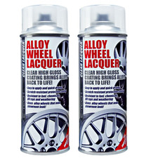 2 x E-Tech Clear Alloy Wheel Lacquer Chip Resistant Wheel Refurbishing 400ml