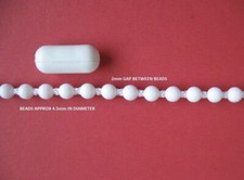 Roller Blind Chain White Plastic 4.5mm Bead Chain – Blind Cord Replacement Set