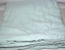 ZARA QUILTED LINEN DUVET BED COVER THROW EIDERDOWN AQUA 230 X 250 CMS £295