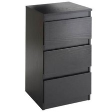 Drawer black bedside cabinet - black,