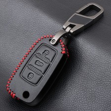 Leather Key Cover for VW Golf Jetta MK6 Tiguan Bora Passat MK5 POLO Skoda SEAT
