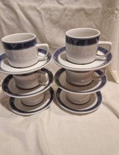 Churchill Blue Coffee Cups and Saucers (Set Of 6)