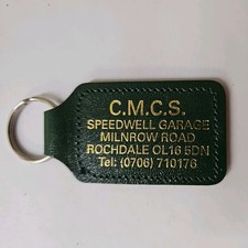 VINTAGE SKODA C.M.C.S ROCHDALE GREEN KEY FOB KEY RING 1990s VINTAGE