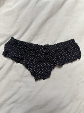 AliExpress Women’s Black Frilly Panties with Pink Polka dots Size XS / UK 6