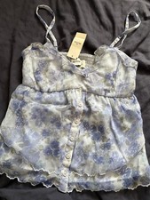 hollister blue babydoll top