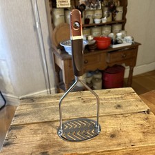 Vintage Skyline Potato / Vegetable Masher Kitchen Utensil - Brown