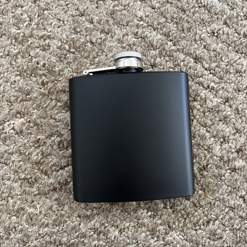 Black hip flask stainless - black,