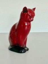 Royal Doulton Flambé Cat Figurine HN109 – Deep Red – 5” – Very Good Condition
