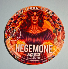 TARTARUS brewery HEGEMONE ale keg beer pump font badge Yorkshire Leeds