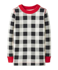 Hanna Andersson Kids Festive Long John Pyjama Top - Buffalo Plaid (Imperfect)