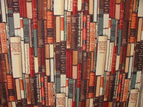 Library books tapestry fabric - library,