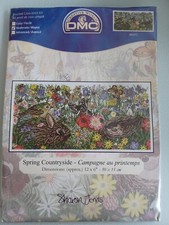 NEW, UNOPENED, COUNTED CROSS STITCH KIT. 'SPRING COUNTRYSIDE' BY SHARON JERVIS.