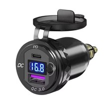 30W QC3.0 USB Type C PD Fast Charger Hella DIN Plug for BMW Ducati Triumph