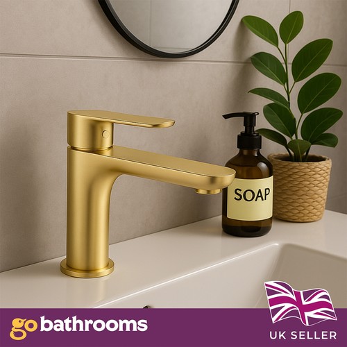 Gold bathroom basin mixer - bathroom,