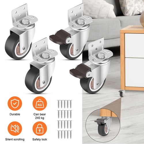 Black silver tpr castors - tpr,