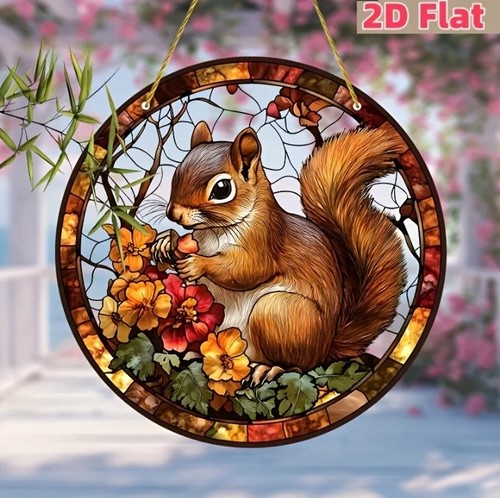Squirrel suncatcher hanging - suncatcher,