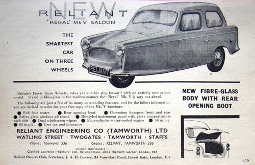 Reliant 3 wheeler motor - 'mk.v',