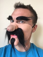 Funny Half Face Dick Nose Mask Mexican Gringo Black Moustache Willy Masks Stag 