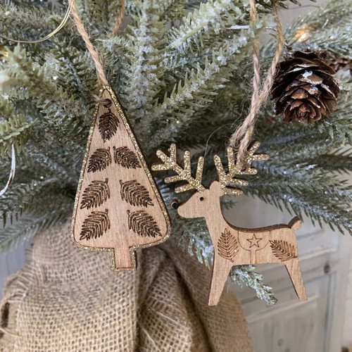 Mini wooden christmas tree - x,