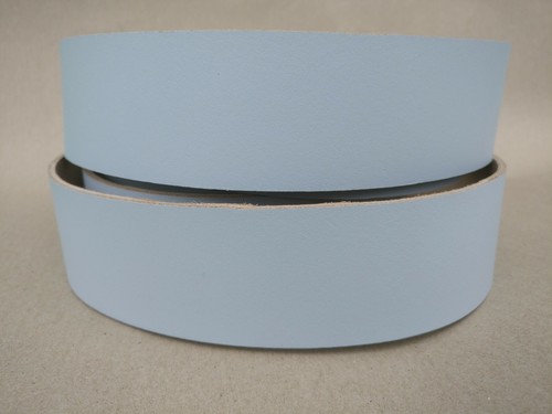 Pale blue leather 127cm - blue,