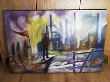 Huge Richard Hubbard Blacksun13r Canvas Painting 36"x24" Signed Original Canvas